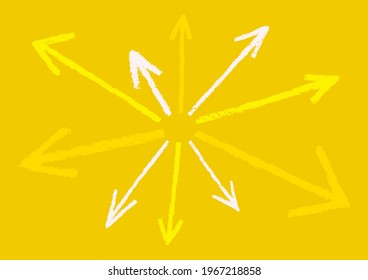 Background illustration of arrow spreading radially. vector.