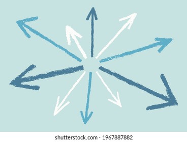 Background illustration of arrow spreading radially. vector.