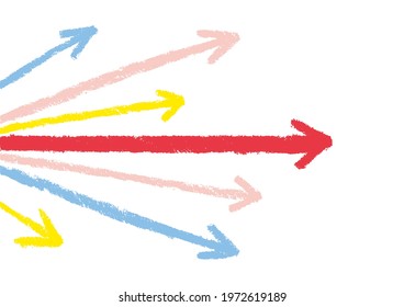 Background illustration of arrow spreading radially. vector.