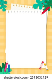 Background illustration. Art time to paint, paint with colored pencils, vector illustration design.