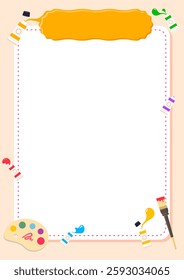 Background illustration. Art time to paint, paint with colored pencils, vector illustration design.