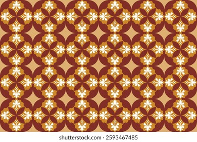 Background illustration, artistic geometric pattern, repeating pattern, simple squares, circles and arcs. Traditional art, seamless, ethnic style, for designing patterns, textiles, tiles, covers.
