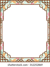 Background Illustration of an Asian Themed Frame Designed with Koi Fishes