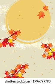 It is a background illustration of autumn leaves in Japan