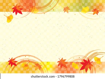 It is a background illustration of autumn leaves in Japan