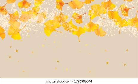 It is a background illustration of autumn leaves in Japan