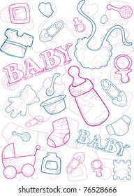Background Illustration of Baby Related Items