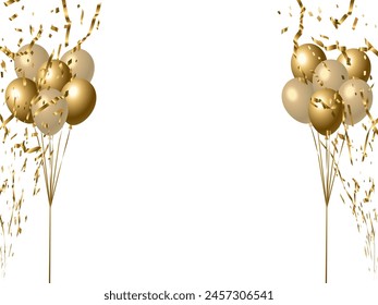 Hintergrund-Illustration mit Luftballons und Konfetti