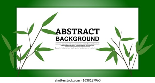 background illustration with bamboo leaf branches - vector