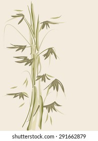 Background Illustration of Bamboos Drawn with Wispy Strokes