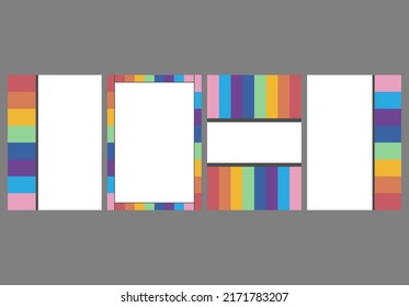 Background, illustration, banner, available in four styles, eight colors, red, orange, yellow, green, cyan, cyan, pink and purple, and with grey background.
