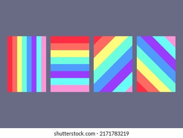 Background, illustration, banner, available in four styles, six colors, red, orange, yellow, green, cyan, cyan, pink and purple.Support LGBTQ