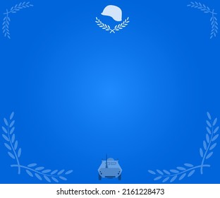 Background illustration of the Banner of Happy International Day of UN Peacekeepers with free space. Vector template art design blue or light blue light gradient.