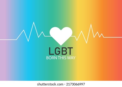 Background, illustration, banner. The image has a gradient in the image of red, orange, yellow, green, blue, purple, and has a white heart. and the words within the picture