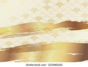 Background illustration of a beautiful Japanese pattern of gold.