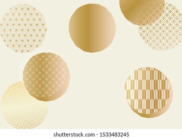 Background illustration of a beautiful Japanese pattern of gold.