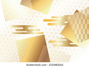 Background illustration of a beautiful Japanese pattern of gold.