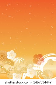 Background illustration of beautiful Japanese plum blossom pattern