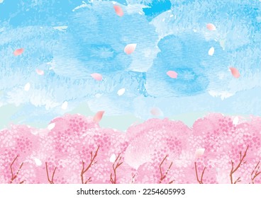 Background illustration of beautiful pink sakaura