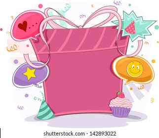 Background Illustration of Birthday Gift Frame