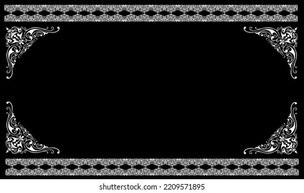 ilustración de fondo con base negra y un toque de adorno como marco. muy adecuado para banners, plantillas, carteles, fondos