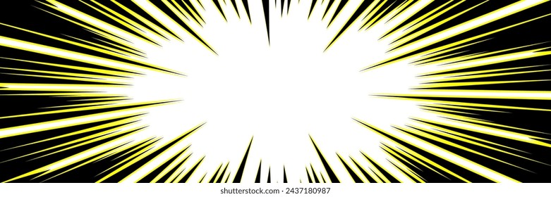 Ilustración de fondo de líneas concentradas negras y amarillas (horizontal)