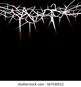 A background illustration of the bloody crown of thorns worn by Jesus Christ. Vector EPS 10 available.