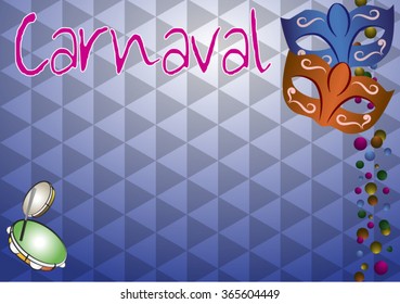 A background illustration in blue, for carnival.