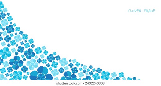Background illustration of a blue four-leaf clover.