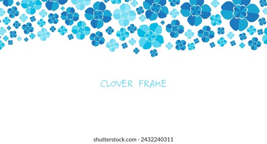 Background illustration of a blue four-leaf clover.
