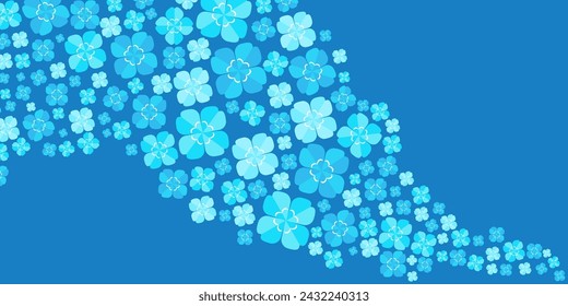 Ilustración de fondo de un trébol de cuatro hojas azul.