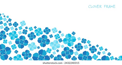 Background illustration of a blue four-leaf clover.