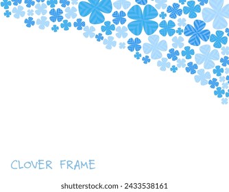 Hintergrund-Illustration eines blauen vierblättrigen Kleeblatts.