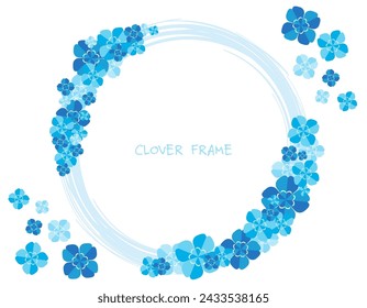 Background illustration of a blue four-leaf clover.