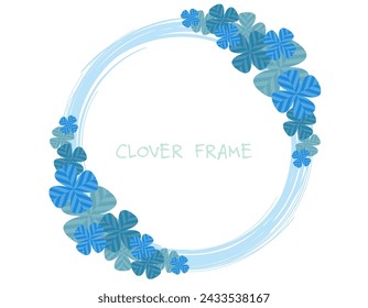 Background illustration of a blue four-leaf clover.