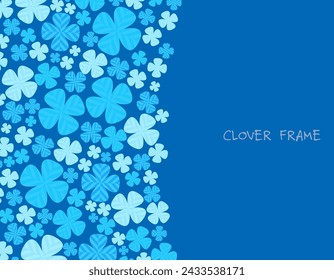 Background illustration of a blue four-leaf clover.