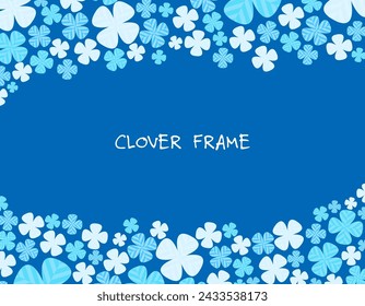 Background illustration of a blue four-leaf clover.