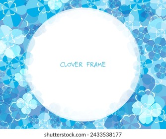 Background illustration of a blue four-leaf clover.