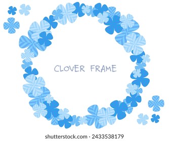 Background illustration of a blue four-leaf clover.