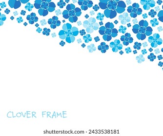 Background illustration of a blue four-leaf clover.