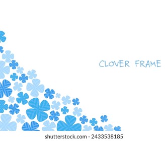 Background illustration of a blue four-leaf clover.