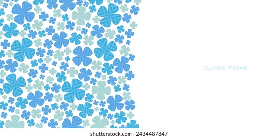 Background illustration of blue four-leaf clover. 