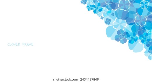 Background illustration of blue four-leaf clover. 