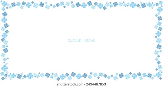 Background illustration of blue four-leaf clover. 