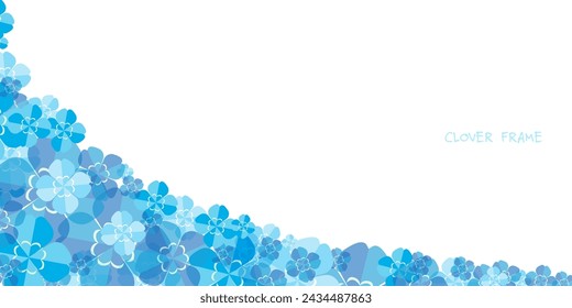 Hintergrund-Illustration des blauen vierblättrigen Kleeblatts. 