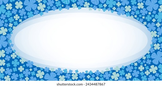 Hintergrund-Illustration des blauen vierblättrigen Kleeblatts. 