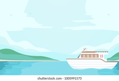 Background Illustration of a Boat in the Sea