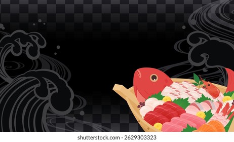 Background illustration of boats and waves_16:9