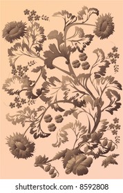 Hintergrundgrafik mit braunen Blumen