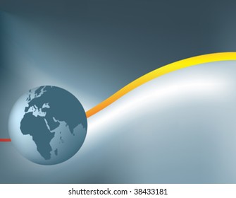 Background illustration for business with silver globe